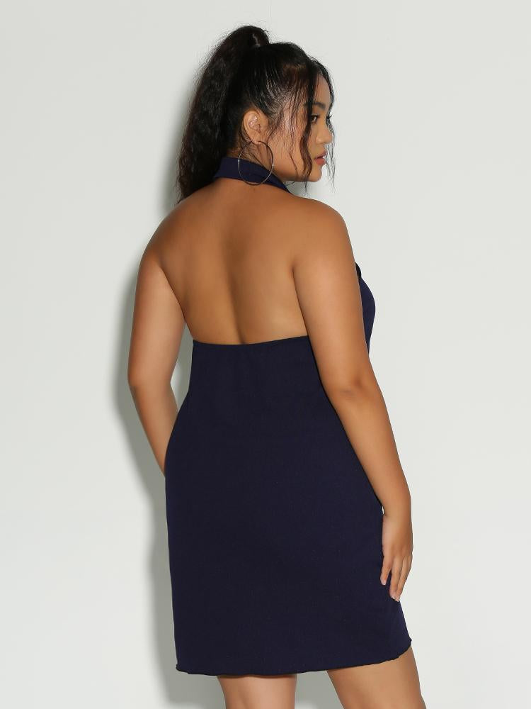 Button Backless Dress