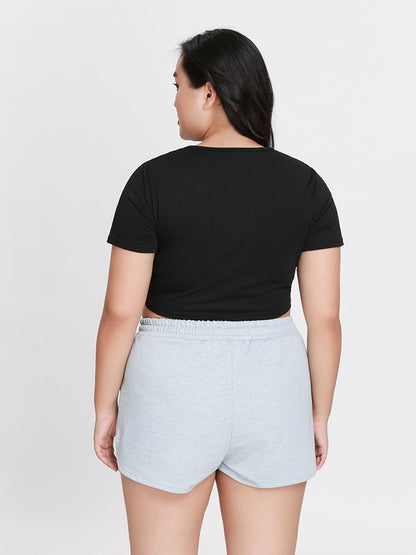 Irregular Neck Crop Top