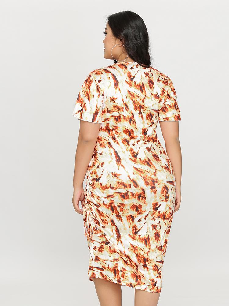 V-Neck Knotted Side Dress