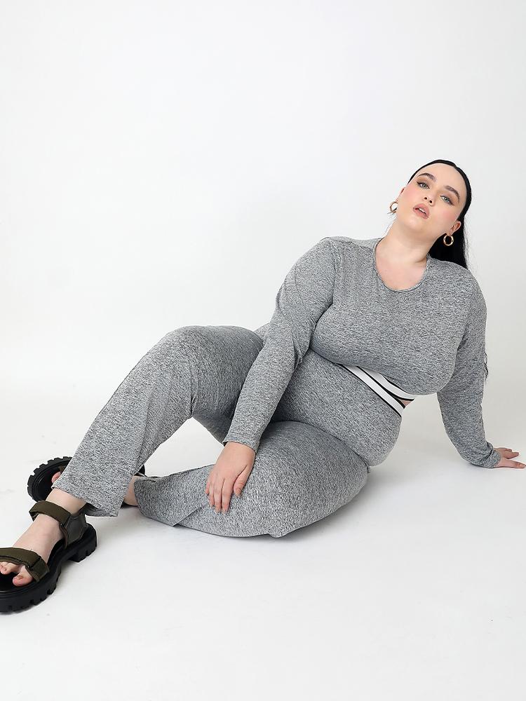 Long Sleeve Crew Neck Crop Top