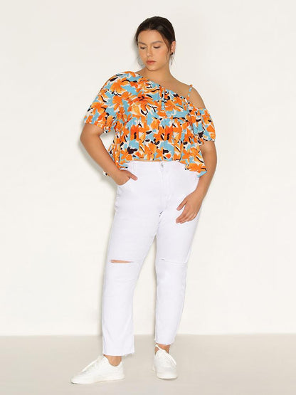 Cold Shoulder Leaf Top