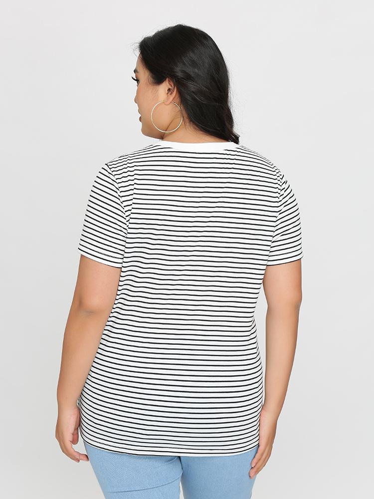 Striped Round Neck T-shirt