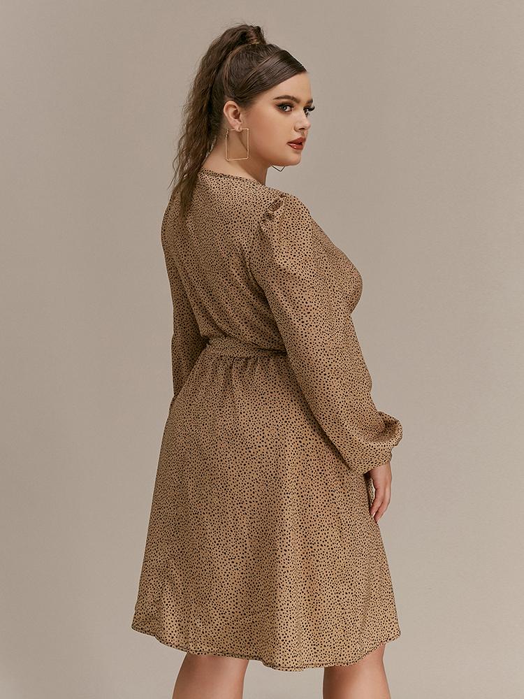 Polka Dot Puff Sleeve Dress