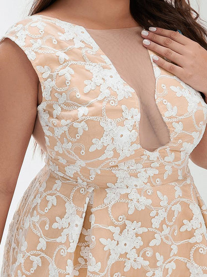 Sexy Backless Embroidered Floral Dress