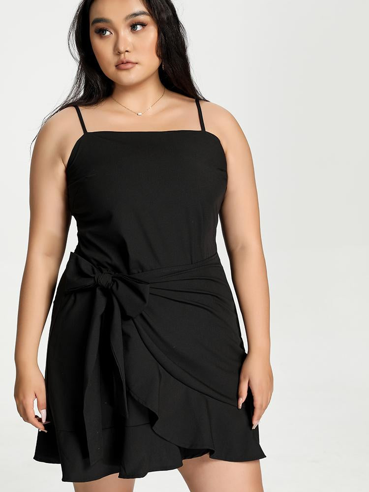 Bow Tie Ruffle Cami Dress