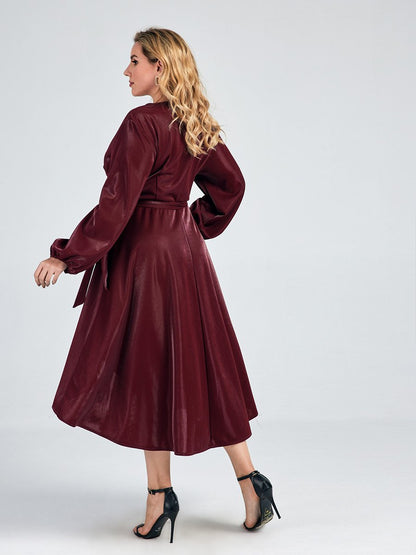 Wrap Belt Asymmetrical Dress