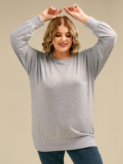 Basic Solid Round Neck Sweatshirt