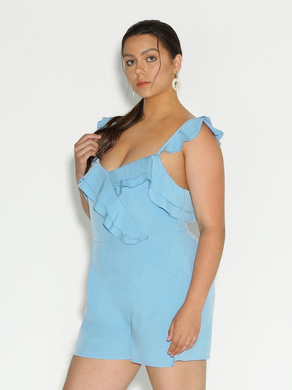 Ruffle Backless Romper