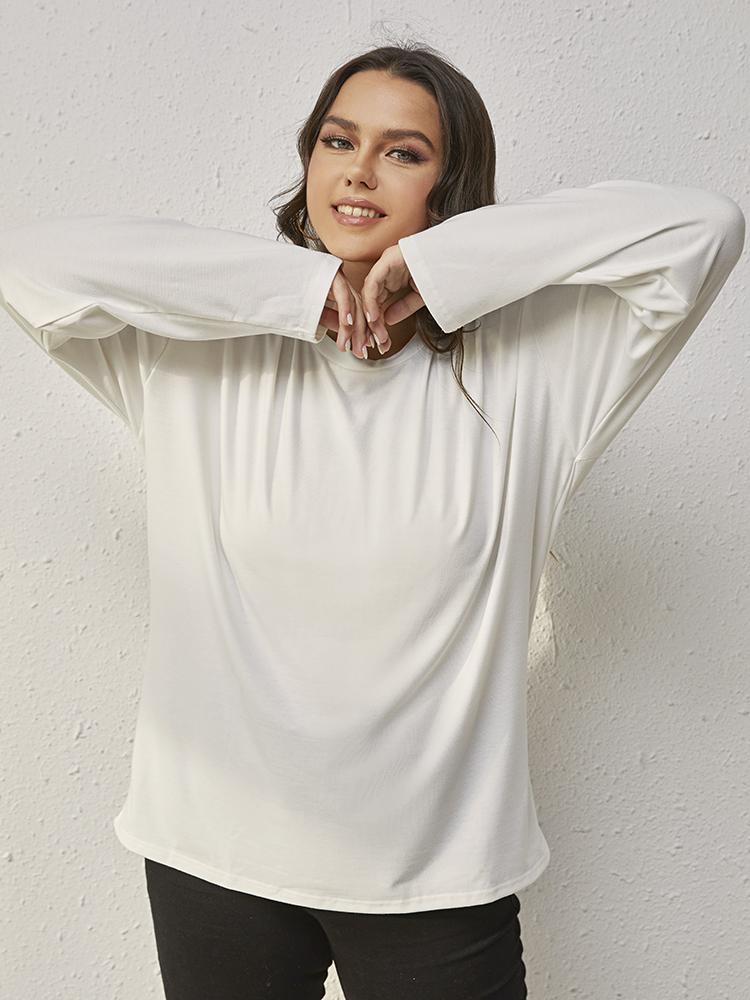 Basic Solid Long-sleeved T-shirt