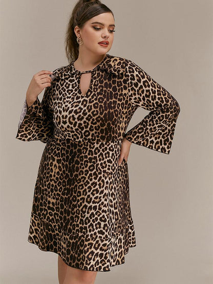 Leopard Ruffle Hem Dress