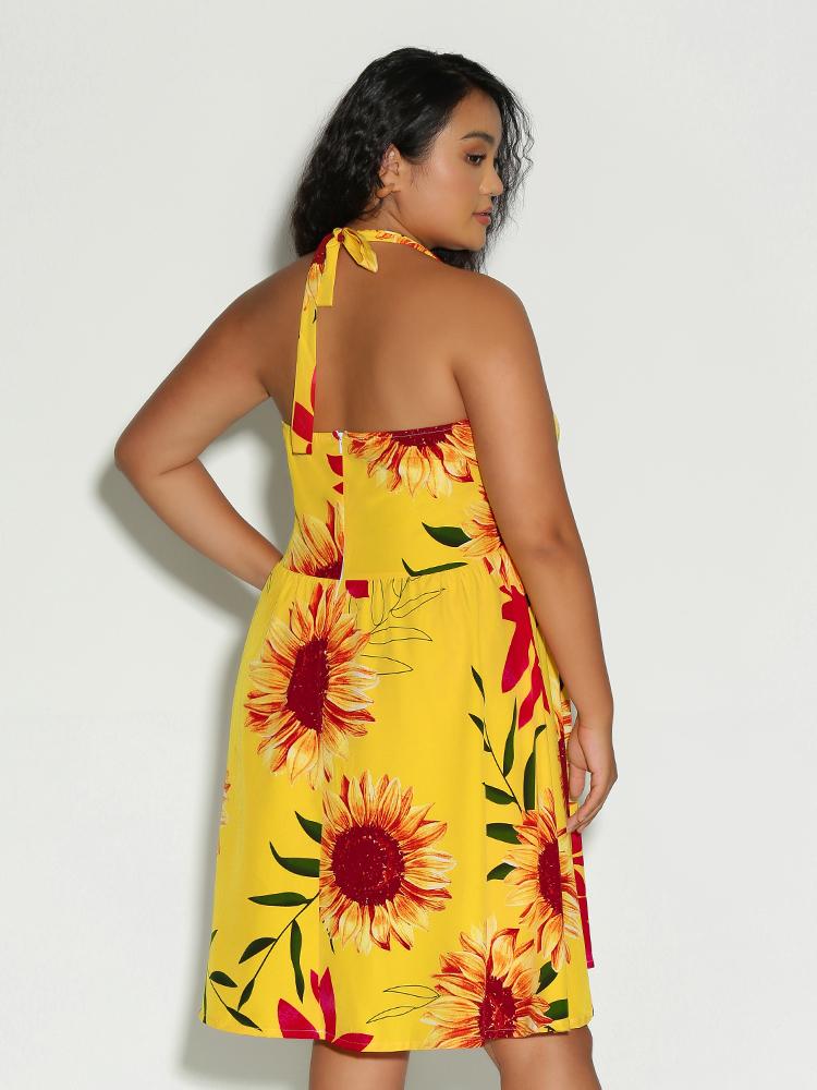 Floral Knotted Back Dress