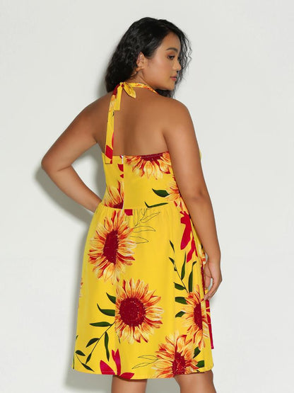 Floral Knotted Back Dress