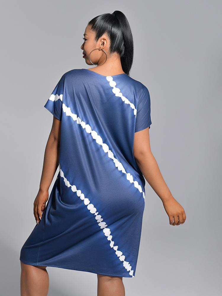 Tie Dye Round-neck Dress