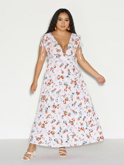 Ditsy Floral Plunge Dress