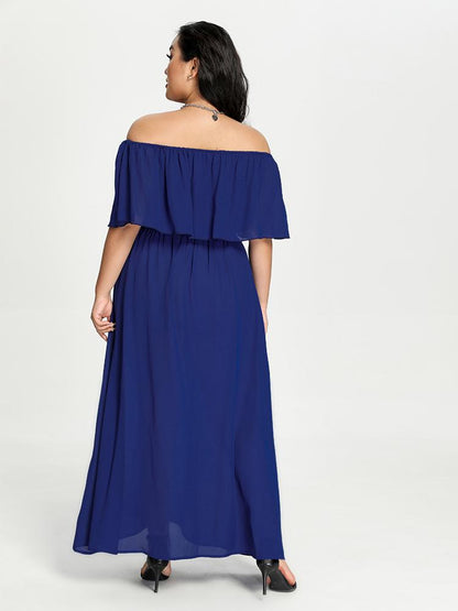 Maxi Cape Solid Dress