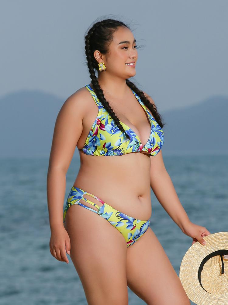 Floral Cut Out Bikini