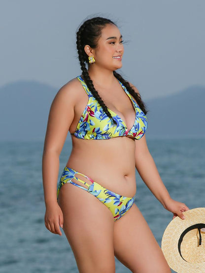 Floral Cut Out Bikini