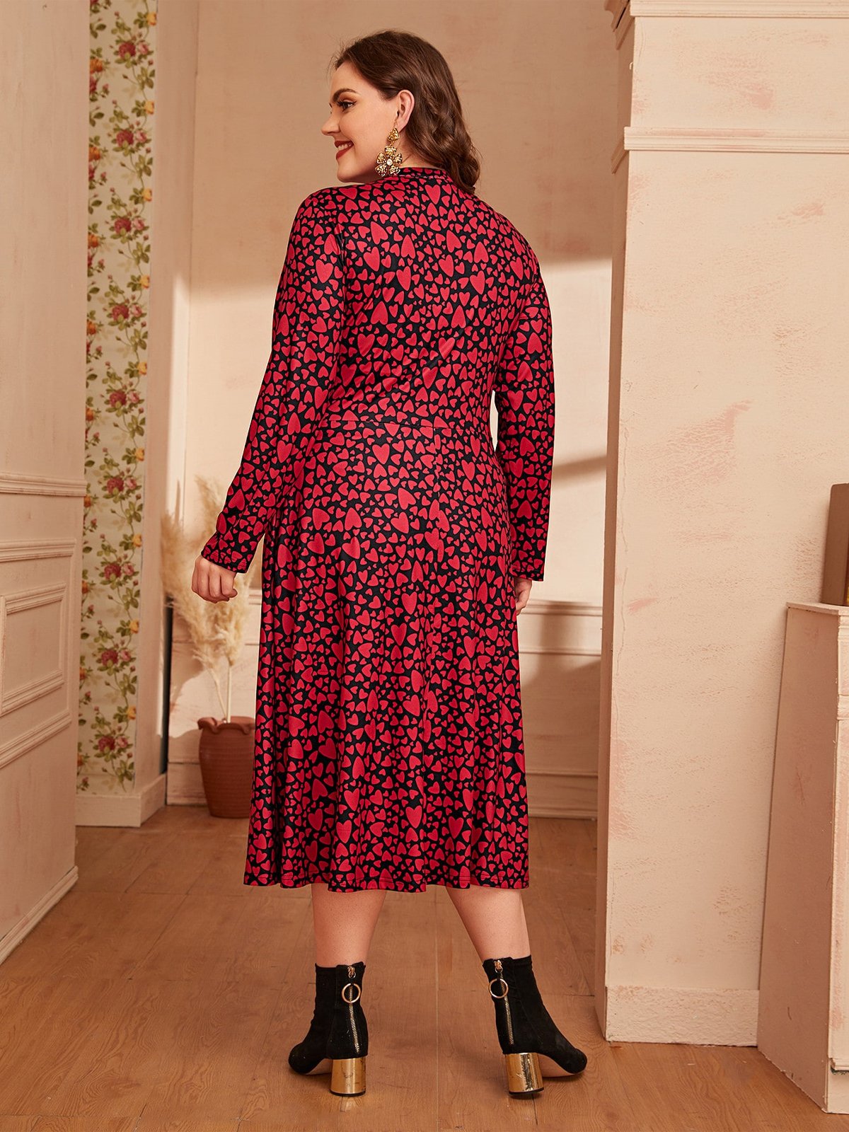 V-neck Knotted Heart Dress