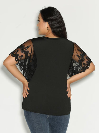 Lace Dolman Sleeve T-Shirt
