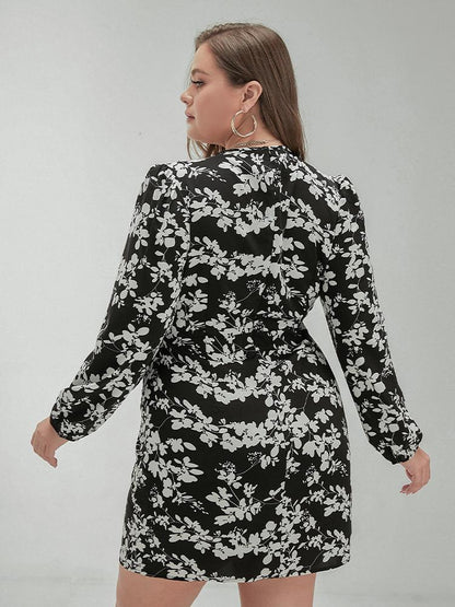 Printed Puff Sleeve Dress
