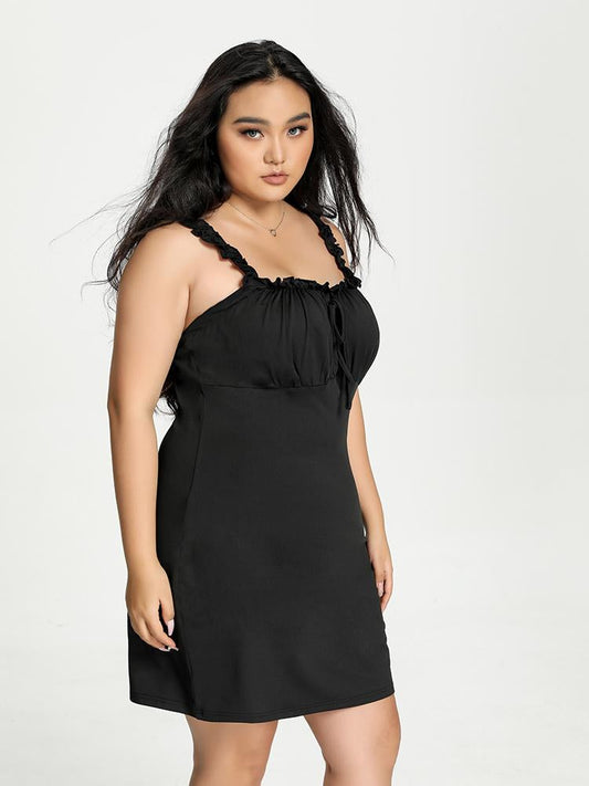 Ruched Solid Cami Dress