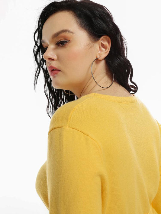 Front Knotted Crew Neck Knit Top