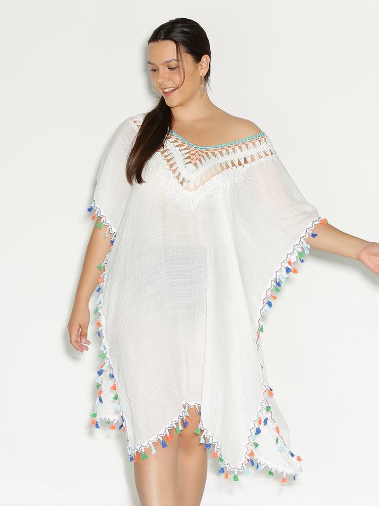 Backless Tassels Cover Up