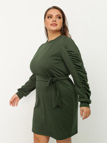 Tie Round Neck T-shirt Dress