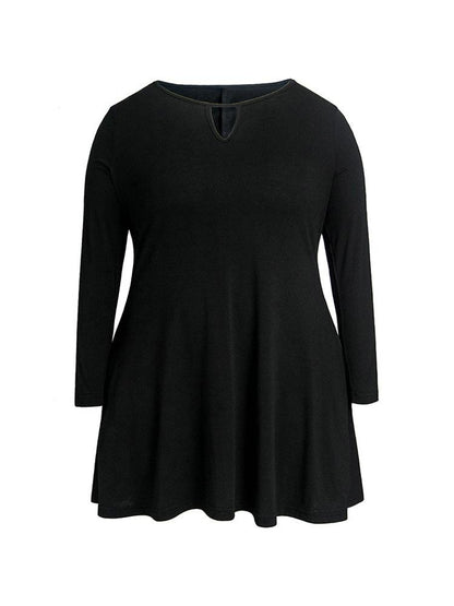 V-neck Solid Color Dress