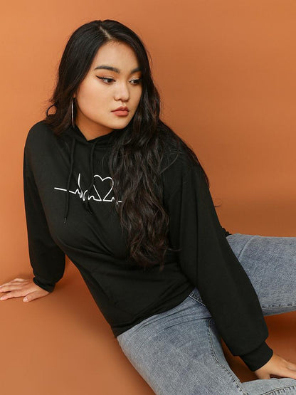 Cardiogram Love Print Hoodie