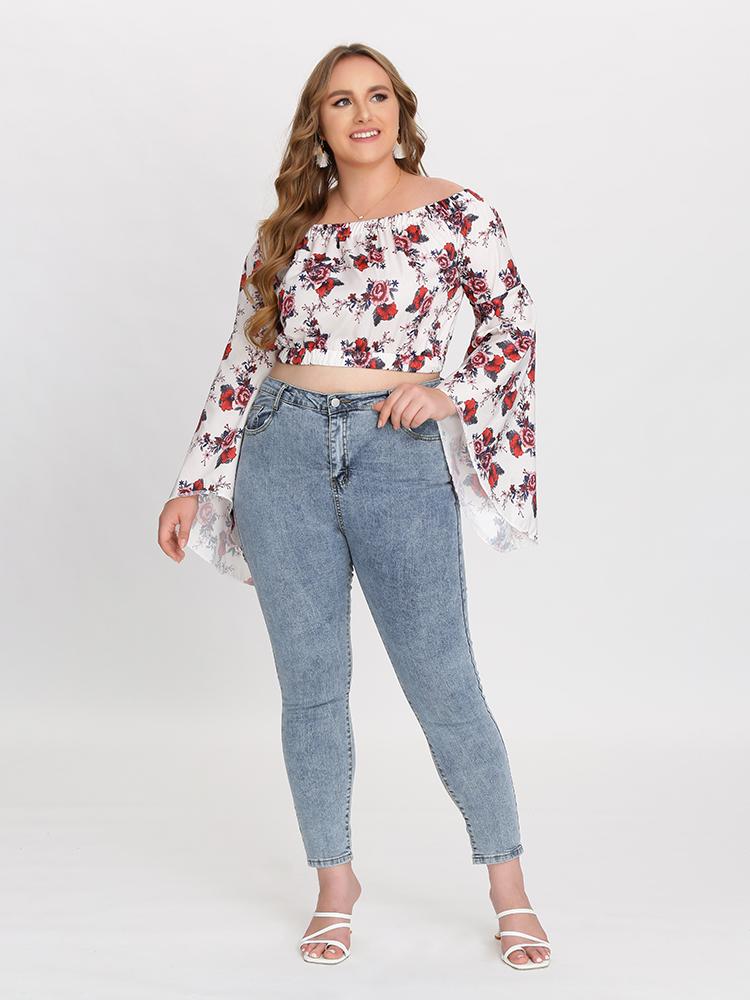 Floral Flared Sleeve Blouse