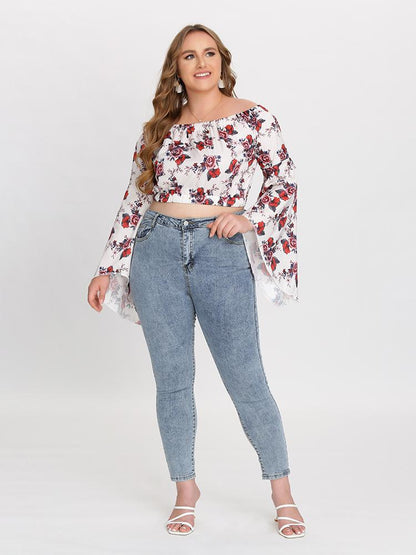 Floral Flared Sleeve Blouse