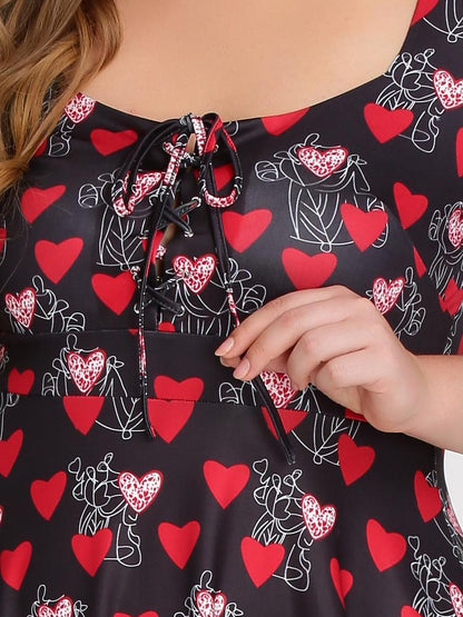 Heart Lace Up Mini Dress