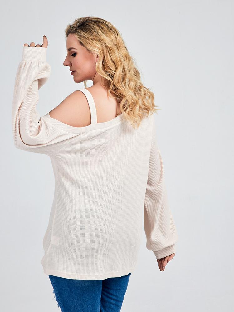 Cold Shoulder Twisted Knit Top