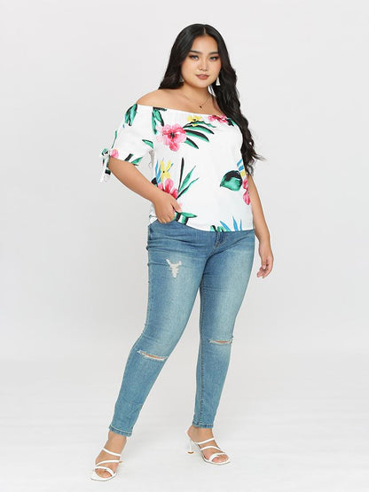 Tropical Knot Sleeve Top