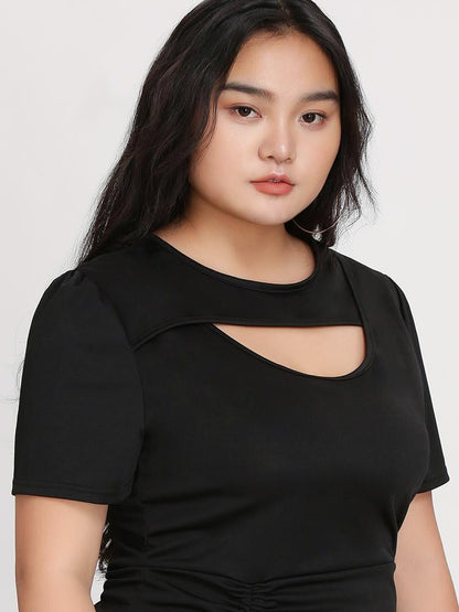 Cut Out Pleated Dress