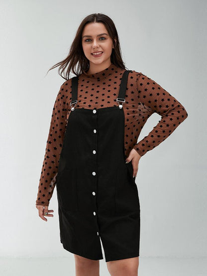 Button Through Suspender Dress