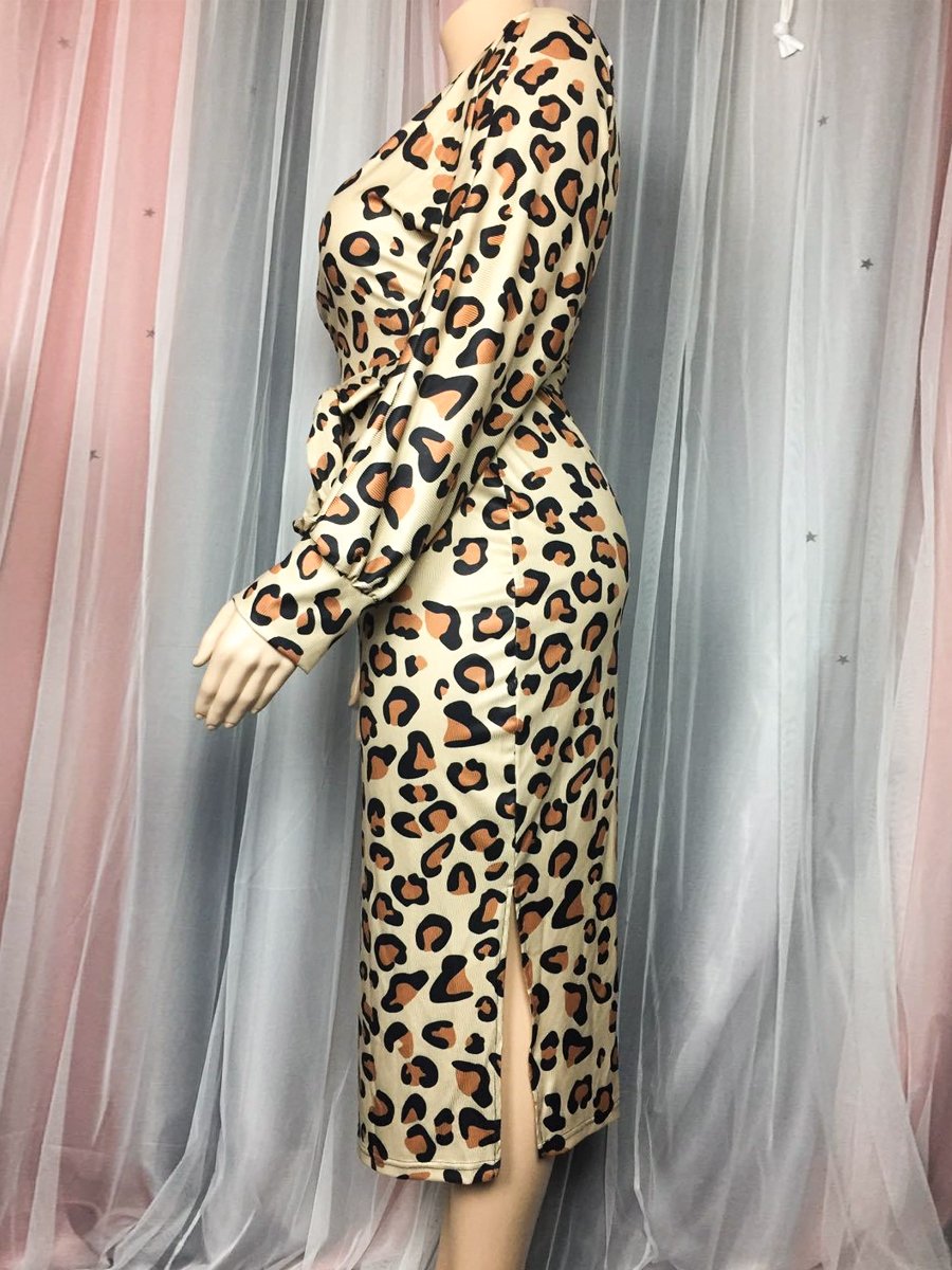 Leopard Sexy Knotted Dresses
