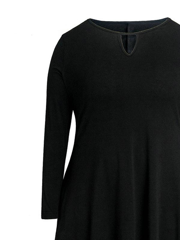 V-neck Solid Color Dress