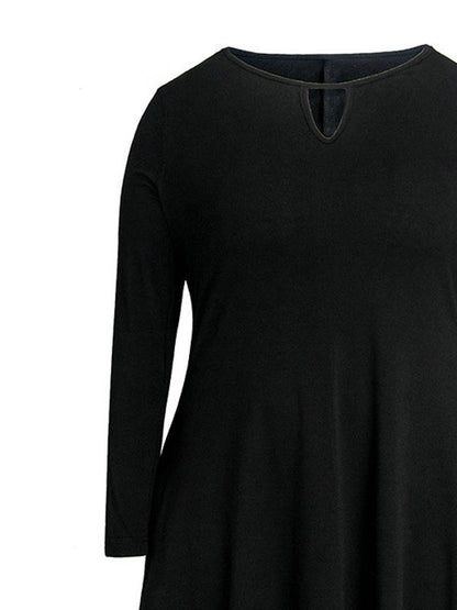 V-neck Solid Color Dress