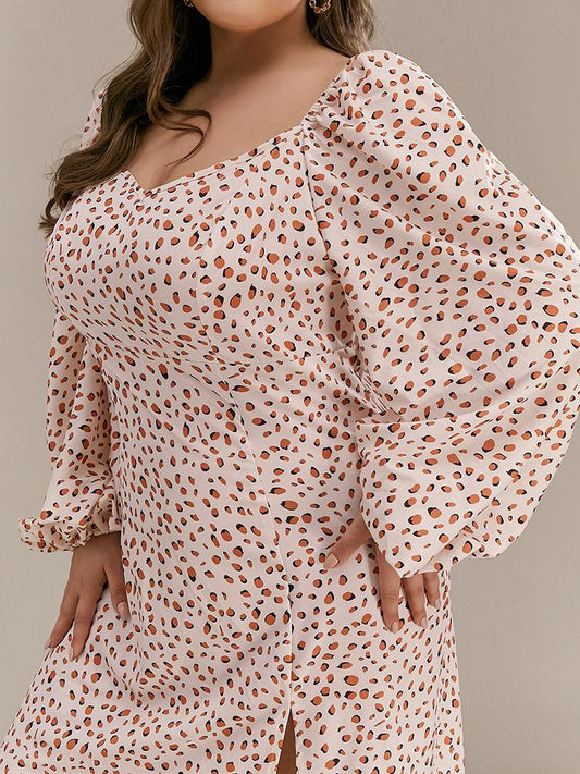 Split Hem Allover Print Dress