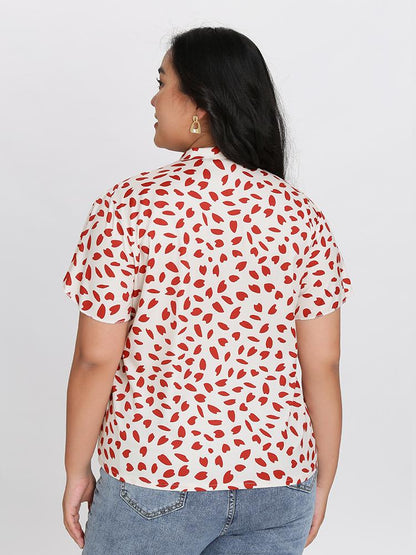 Petal Print Bow Blouse