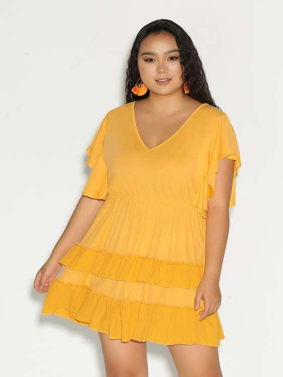 Ruffle Dolman Sleeve Dress
