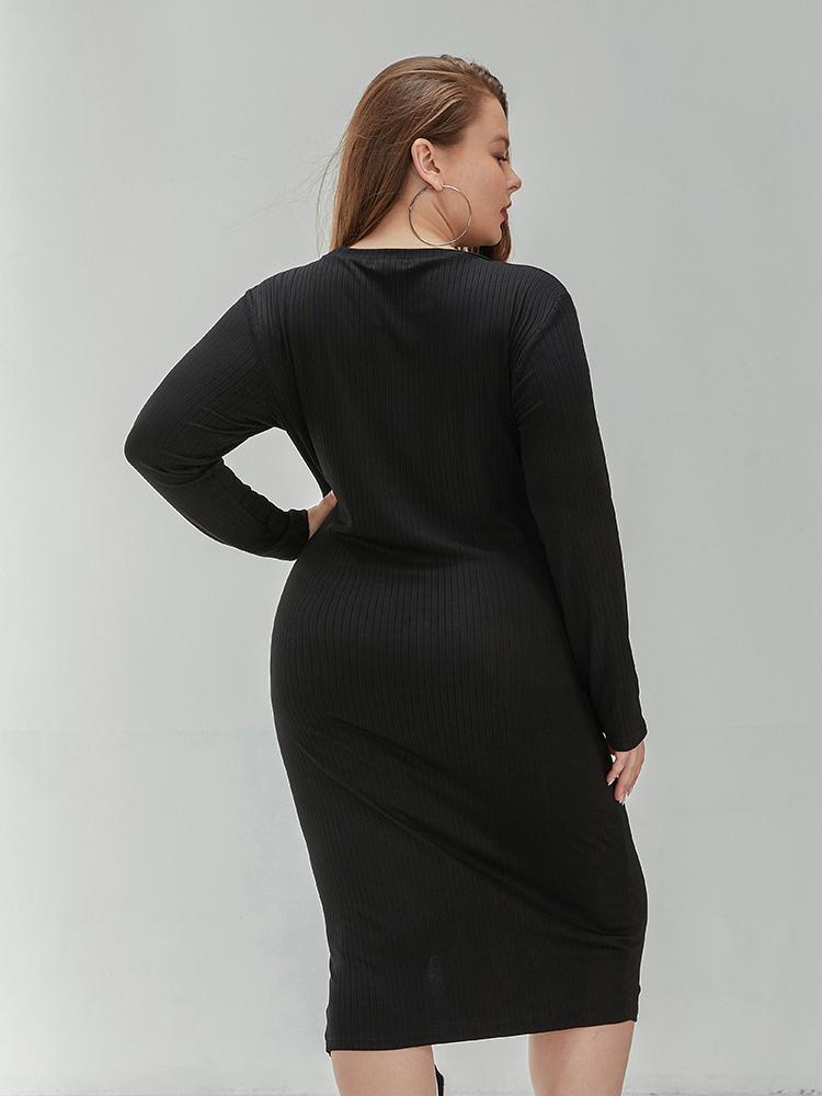 Drawstring Slit Bodycon Dress