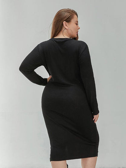 Drawstring Slit Bodycon Dress