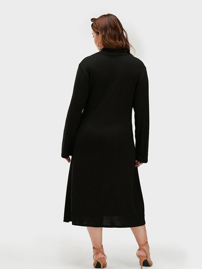 Leopard Patchwork Long Sleeve Dress