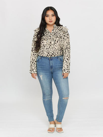 Leopard Ruffle Blouse