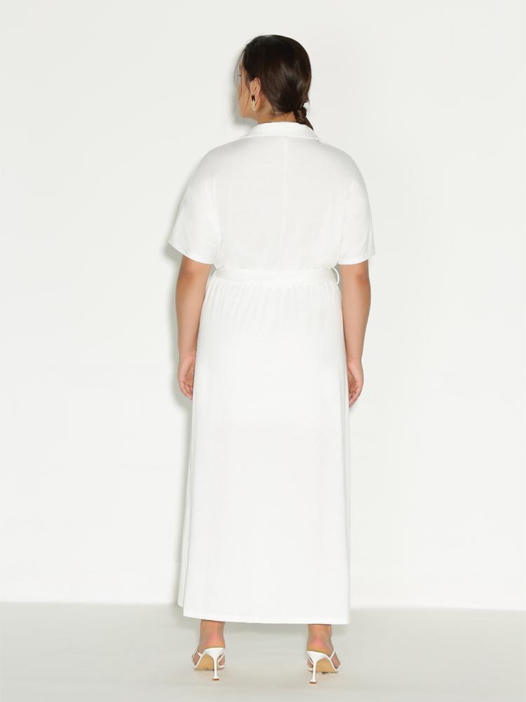 Button Split Hem Dress