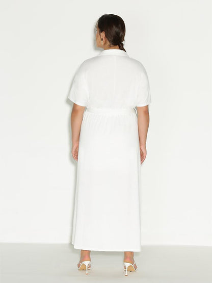 Button Split Hem Dress