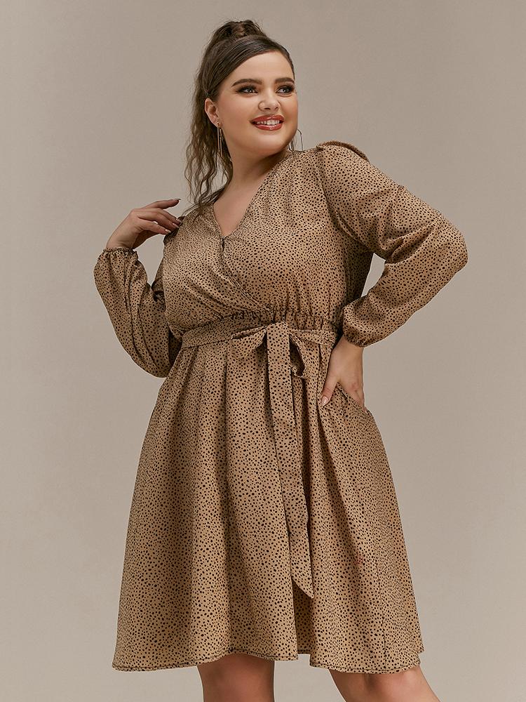 Polka Dot Puff Sleeve Dress